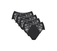 Sloggi, Chic Midi 4p, Slip Mujer, Negro (Black), 42