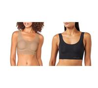 Sloggi Double-Pack: Sujetador, Marrón (Cognac)/Negro (Negro) Set, XS