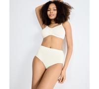 SLOGGI Lote de 2+1 gratis - Bragas altas tipo culotte GO DAILY COTTON. Color Blanco Nacarado