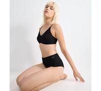 SLOGGI Lote de 2+1 gratis - Bragas altas tipo culotte GO DAILY COTTON. Color Negro