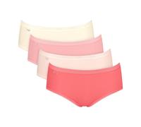 SLOGGI Lote de 3 + 1 braguita Midi Basic+ de regalo. Color Nacre + Rose + Rose pâle +Corail