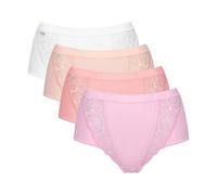 SLOGGI Lote de 3+1 gratis - bragas culotte SLOGGI CHIC MAXI. Color Blanco + 3 rosas