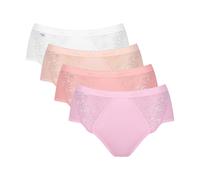 SLOGGI Lote de 3+1 gratis - bragas culotte SLOGGI CHIC MIDI. Color Blanco + 3 rosas