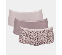SLOGGI Lote de 3 braguitas de algodón Go Crush. Color ROS MALV ESTAMPADO