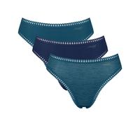 SLOGGI Lote de 3 braguitas escotadas Go Crush. Color Azul pato + azul marino