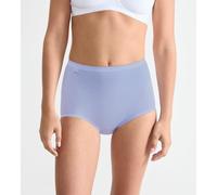 SLOGGI Lote de 3 braguitas maxi basic + 1 gratis. Color Marino + azul lavanda + blanco + gris jaspeado