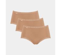 SLOGGI Lote de 3 braguitas midi 24/7 Cotton Lace. Color Rosa Maquillaje