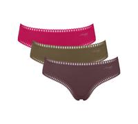 SLOGGI Lote de 3 shorties de algodón Go Crush. Color Frambuesa + Caqui + Marrón