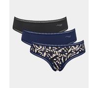 SLOGGI Lote de 3 shorties de algodón Go Crush. Color MARINO+NEGRO+ESTAMPADO