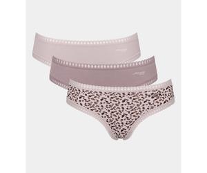 SLOGGI Lote de 3 shorties de algodón Go Crush. Color ROS MALV ESTAMPADO