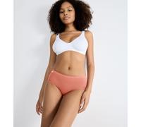 SLOGGI Lote de 4 braguitas Basic+. Color LADRILLO+CORAIL+BLANCO+AZUL CELESTE