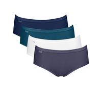 SLOGGI Lote de 4 braguitas lisas. Color Azul marino + verde pato + violeta + blanco