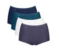 SLOGGI Lote de 4 braguitas maxi SLOGGI BASIC+. Color Azul marino + verde pato + violeta + blanco