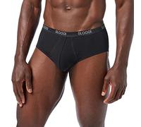sloggi men Basic Midi Slips, Negro (Black), 4 para Hombre