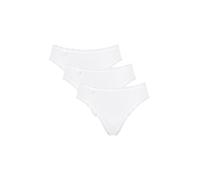 Sloggi Braguitas Tai 24/7 Cotton Lace Escotadas – Pack de 3 – Blanco Talla 44