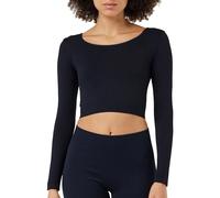 sloggi Mujer Ever Infused Aloe Crop Top Ls, Negro, S