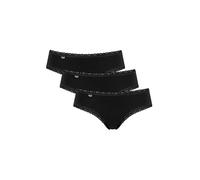sloggi Women's sloggi 24/7 Cotton Lace Hipster C3P Briefs, Black, 38