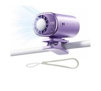sloiaz 2026 Car Clip-On Air Conditioner Fan with LED Display, 360° Rotation & 199 Speeds, USB Personal Cooling Fan, Wide Clamp for Car, Office, Beach, Truck(Purple)