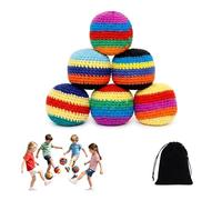 sloiaz 6 Sacos de Punto Hechos a Mano, Juego de Sacos de Punto, Bolsos de Ganchillo, Paquete de Lanzamiento Tejido a Mano, Mejora la coordinación y la diversión, Juegos al Aire Libre y Principiantes