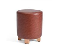 SLOKFV5 Sofá Reposapiés Redondo de Madera Maciza Taburete otomano tapizado de Piel sintética Taburete Moderno para Cambiar Zapatos Banco para Sala de Estar sofá Taburete pequeño Cambiar Zapatos