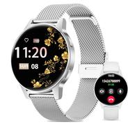SLOKSFil Reloj Inteligente Mujer, 1.27" TFT con Llamadas Bluetooth Smartwatch Mujer, Ciclo Femenino, 24H Pulsometro, Monitor de sueño, 100+ Deportes, IP68 Waterproof, para Android/iOS (Plateado)