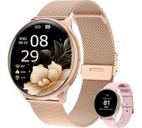 SLOKSFil Reloj Inteligente Mujer, 1,39" SmartWatch Mujer Redondo SpO2, 24H Pulsometro, Presión Arterial, Monitor sueño, Monitor de sueño 120 Deportes para iOS Android (Oro Rosa)