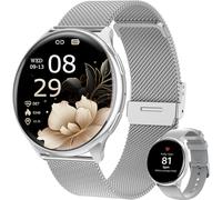SLOKSFil Reloj Inteligente Mujer, 1,39" SmartWatch Mujer Redondo SpO2, 24H Pulsometro, Presión Arterial, Monitor sueño, Monitor de sueño 120 Deportes para iOS Android (Plateado)
