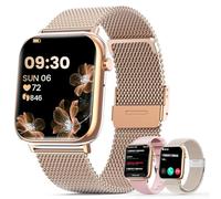 SLOKSFil Reloj Inteligente Mujer, 1.83" HD con Llamadas Bluetooth Smartwatch/24H Pulsometro/Monitor de sueño/Ciclo Femenino/100+ Deportes/IP68/Podómetro, para Android/iOS (Rosa Oro)