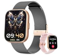 SLOKSFil Reloj Inteligente Mujer con Llamadas, 1.75" TFT Smartwatch Mujer, con 24H Pulsómetro/SpO2/120+Modos Deportivos/Sueño/IP68/ Función Femenina Smart Watch (Negro Oro)