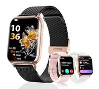 SLOKSFil Reloj Inteligente Mujer con Llamadas, 1,83” HD Smartwatch Mujer, con Frecuencia Cardíaca, SpO2, Presión Arterial, Sueño, IP68, 120+Deportes Fitness, para iOS Android (Oro Negro)