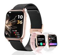 SLOKSFil Reloj Inteligente Mujer con Llamadas Bluetooth,1.83" Smartwatch,con SpO2,Presión Arterial,24H Pulsometro,Monitor de Sueño,Podómetro,100+ Modos Deportivos, para Android iOS (Oro Negro)