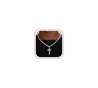 SLOONG Cadena de cruz para hombre y mujer, plata de ley 925, colgante de cruz, cadena cubana, collar de 5 mm de ancho, joyas regalos para hombre y mujer, 41/46/51/56 cm, 41CM, Plata esterlina, No es