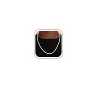 SLOONG Cadena para hombre de plata S925 - 4 mm de ancho, cadena de cuerda, joyas, regalos para hombres, papá, amigo, longitudes 46/51/56/61/66 cm, 61cm, Plata esterlina, Sin piedra preciosa