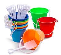 Sloosh 12 Juegos de Cubos de Arena con Palas para Niños Cubos de Playa Juguetes Regalos para Fiestas Juego de Cubos de Plástico con Asas