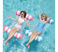 Sloosh 2 Paquetes de hamacas Tipo Tira flotadores de Piscina para Adultos, flotadores inflables Multiusos 4 en 1 para Piscina, Hamaca de Agua de PVC, flotadores de salón