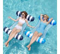 Sloosh 2 Paquetes de hamacas Tipo Tira flotadores de Piscina para Adultos, flotadores inflables Multiusos 4 en 1 para Piscina, Hamaca de Agua de PVC, flotadores de salón