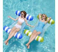 Sloosh 2 Paquetes de hamacas Tipo Tira flotadores de Piscina para Adultos, flotadores inflables Multiusos 4 en 1 para Piscina, Hamaca de Agua de PVC, flotadores de salón