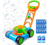 Sloosh Burbuja Cortadora de Césped Juguetes para Niños Pequeños-Juguetes para niños Máquina de Burbujas Juegos de Verano, Bubble Mower Outside Push Toys niños preescolares Cumpleaños Regalos(Azul)