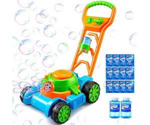 Sloosh Burbuja Cortadora de Césped Juguetes para Niños Pequeños-Juguetes para niños Máquina de Burbujas Juegos de Verano, Bubble Mower Outside Push Toys niños preescolares Cumpleaños Regalos(Azul)