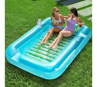 Sloosh Chaise Longue gonflable pour bronzage XL, 85" x 57"/2,1 * 1,4 m Baignoire de bronzage Extra Large pour adultes, Lit gonflable, flotteur de Salon en Radeau