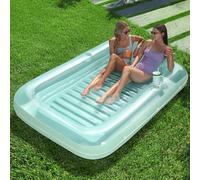 Sloosh Chaise Longue gonflable pour bronzage XL, 85" x 57"/2,1 * 1,4 m Baignoire de bronzage Extra Large pour adultes, Lit gonflable, flotteur de Salon en Radeau