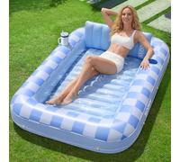 SLOOSH Flotador inflable de bronceado para piscina, 70 x 46 pulgadas, flotadores de piscina para adultos con almohada, flotador 4 en 1 para tina bronceadora, cama para tomar el sol para tomar el sol