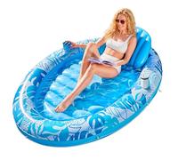 SLOOSH Flotador inflable de bronceado para piscina, 70 x 50 pulgadas, flotadores de piscina para adultos con almohada, flotador ovalado para bañera, para tomar el sol, para tomar el sol, para niños