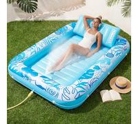 Sloosh Flotador inflable de bronceado para piscina, bañera bronceada, para adultos, balsa para piscina, para tomar el sol, tumbona inflable para adultos