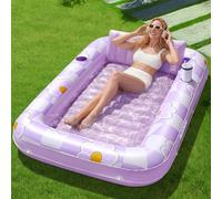 SLOOSH Flotador inflable para alberca bronceadora, 70 x 46 pulgadas, flotadores de piscina para adultos con almohada, flotador 4 en 1, balsa de bronceado, cama para tomar el sol para tomar el sol para