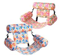 SLOOSH Flotadores Inflables para Adultos, 2 Paquetes de Sillas Flotantes, Flotadores Inflables para Adultos, Silla Flotante para Fiesta de Verano en Agua, Playa o Lago, Flores Tropicales