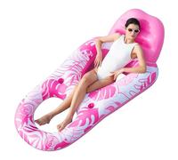 SLOOSH Flotadores Inflables para Piscina, Reclinable para Adultos, Flotador de Piscina con Respaldo Ajustable, Silla Flotante con Portavasos y Reposapiés para Fiesta de Verano en la Piscina (Rosa)