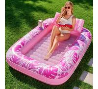 Sloosh Gonflable Bronzage Piscine Chaise Longue Flotteur pour Adultes, 70" x 46"/1.78m*1.16m Grand Bain de Soleil Flotteurs de Piscine Lit de Bronzage Gonflable Radeau de Piscine Lounge Floatie