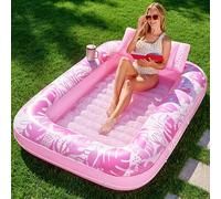 Sloosh Gonflable Bronzage Piscine Chaise Longue Flotteur pour Adultes, 70" x 46"/1.78m*1.16m Grand Bain de Soleil Flotteurs de Piscine Lit de Bronzage Gonflable Radeau de Piscine Lounge Floatie