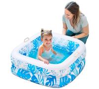 SLOOSH Piscina Inflable Cuadrada para niños, 81 x 81 x 22 cm, Ideal para niños pequeños y bebés, con Pelotas, Juegos acuáticos portátiles para Interior y Exterior (Azul)